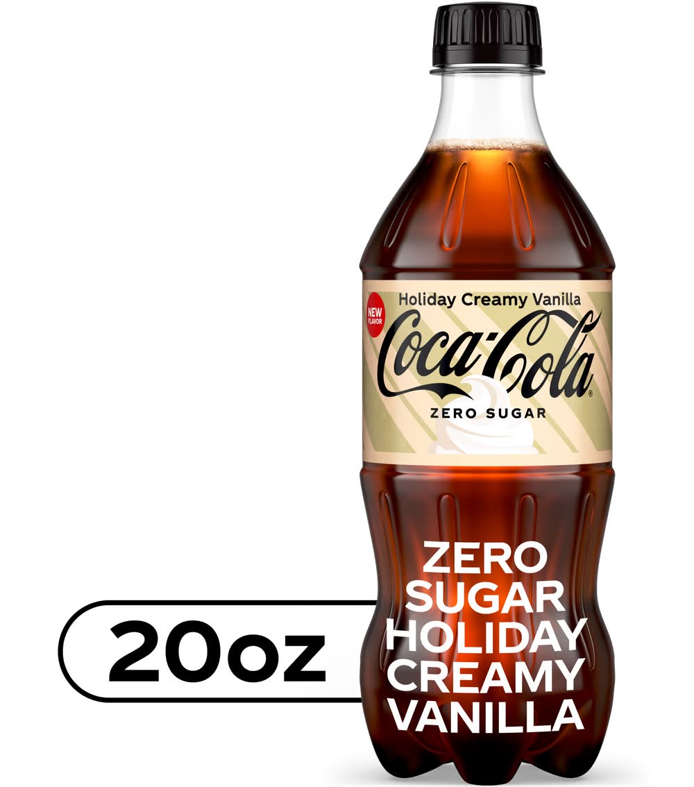 Coca-Cola Zero Sugar Soda, Holiday Creamy Vanilla (20 fl oz)