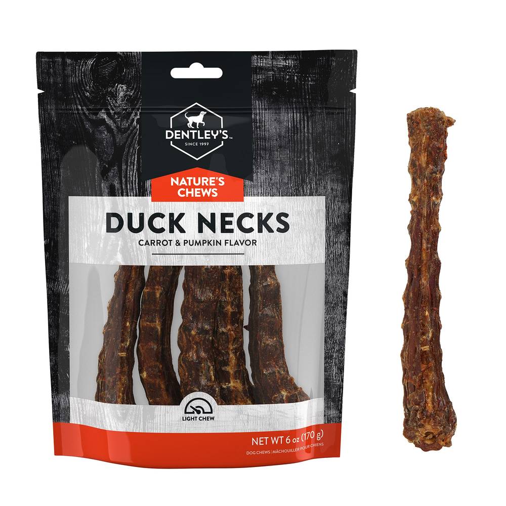 Dentley's Nature's Duck Necks Carrot & Pumpkin Dog Chews