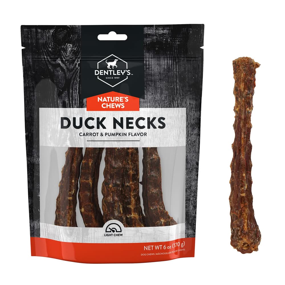 Dentley's Nature's Chews Duck Neck Carrot and Pumpkin 6 OZ (Size: 6 Oz)