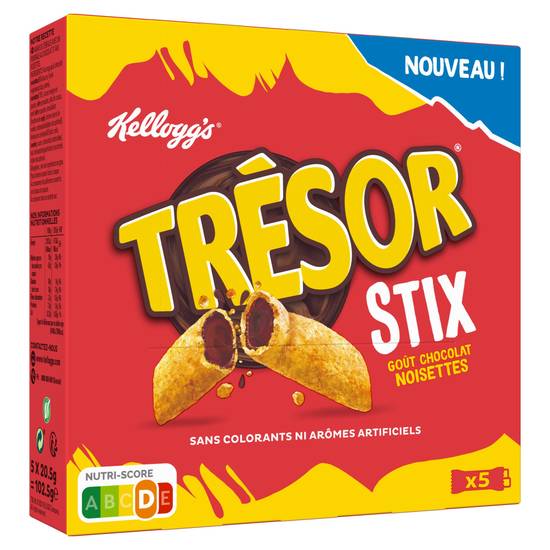 Kellogg's - Barres céréales trésor stix chocolat noisettes (5 pièces)