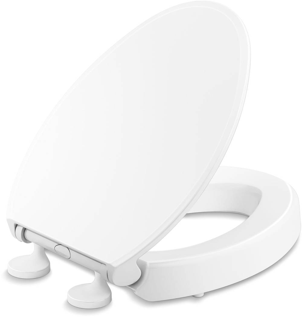 KOHLER Figure Elevated Plastic White Elongated Soft Close Toilet Seat | 27783-0