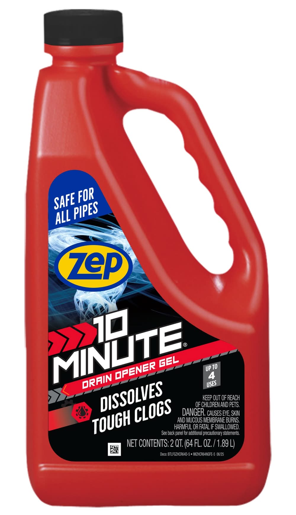Zep 10 Minute Drain Opener Gel 64 Fluid ounce(s) Drain Cleaner Pour bottle
