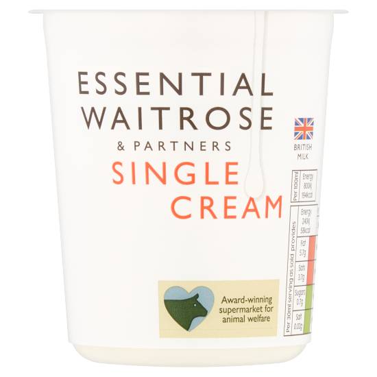Essential Waitrose & Partners Single Cream