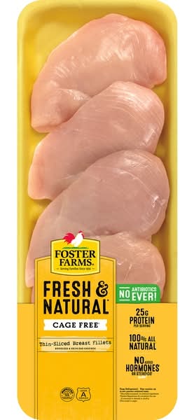 Foster Farms, Fresh And Natural Thin Sliced Chicken Breasts Value Pack