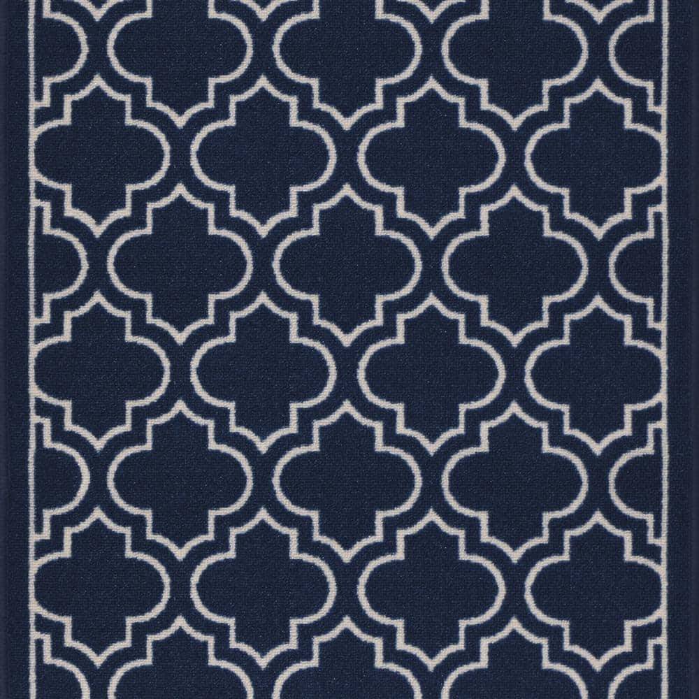 Trafficmaster Trellis Navy 26 In. X Your Choice Length Stair Runner