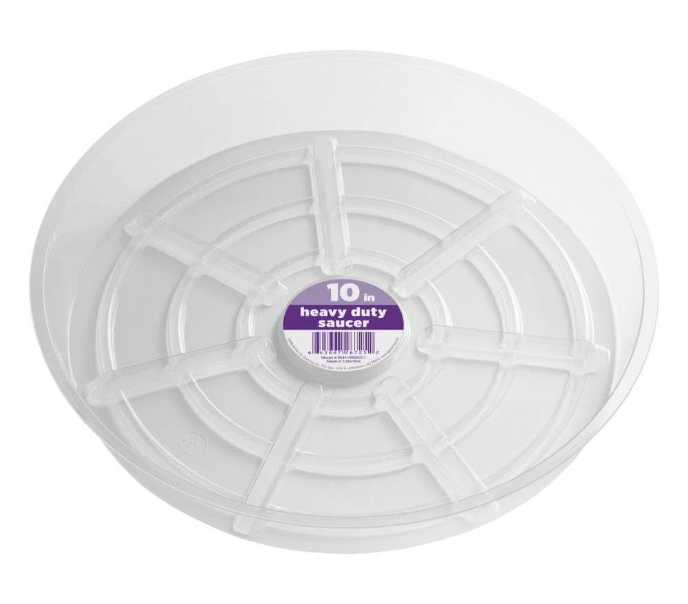 Crescent Garden 10-in Clear Plastic Plant Saucer | BVH100S00C2
