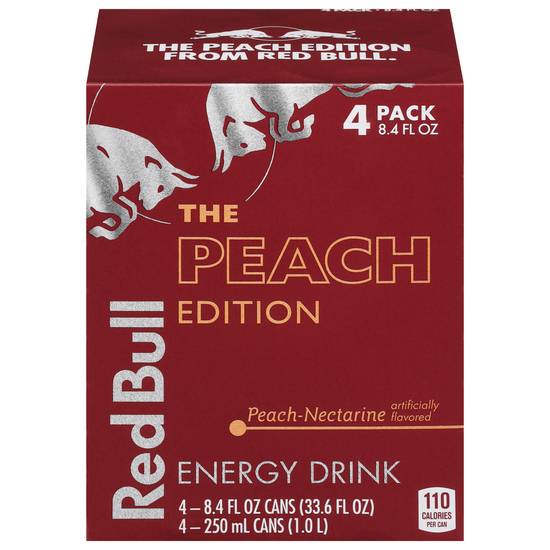 Red Bull Peach-Nectarine Energy Drink (4 ct, 8.4 fl oz)