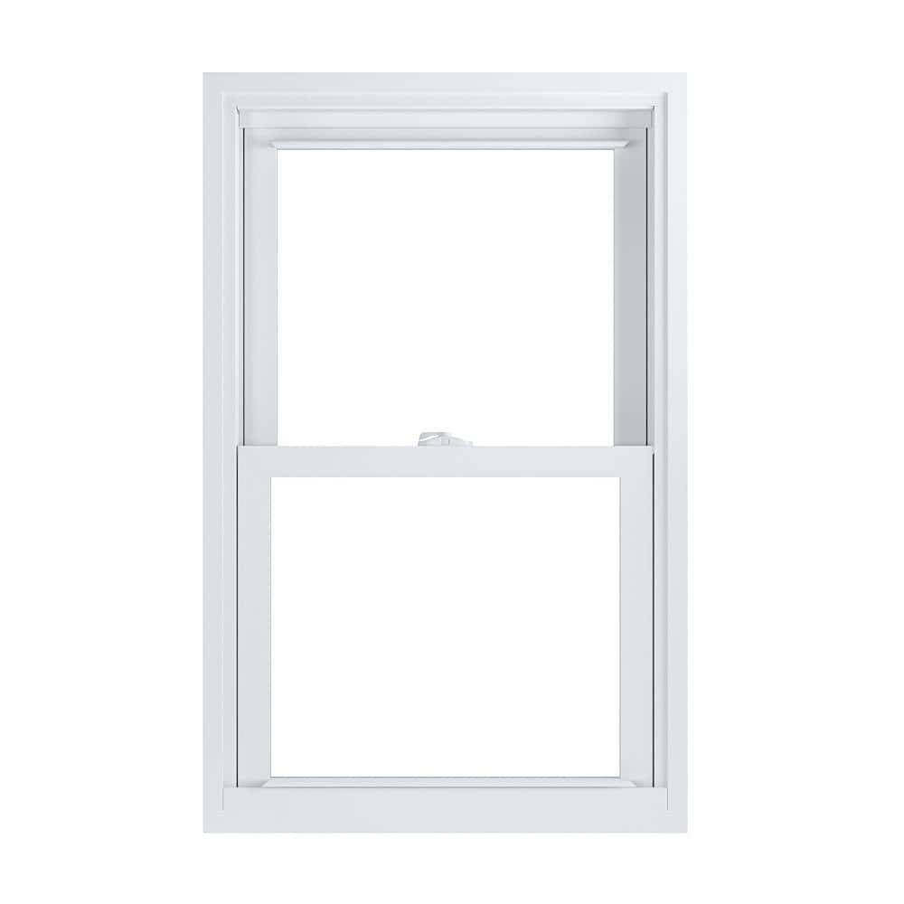 American Craftsman 23.75 In. X 37.25 In. 70 Pro Series White Double Hung Low-E Argon Glass Vinyl Replacement Window, Screen Incl