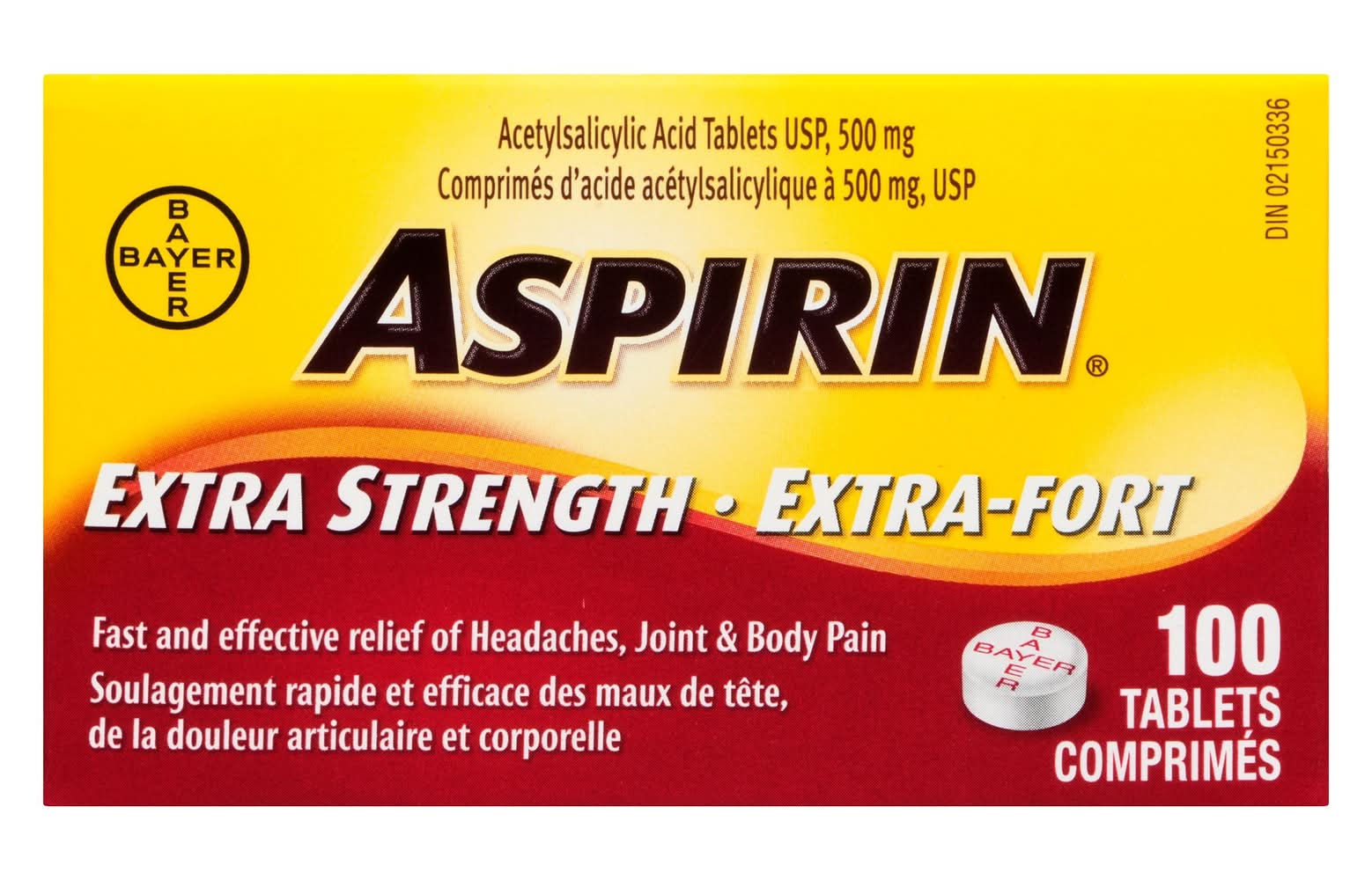 Aspirin Extra Strength Tablets With 500 mg (100 ct)