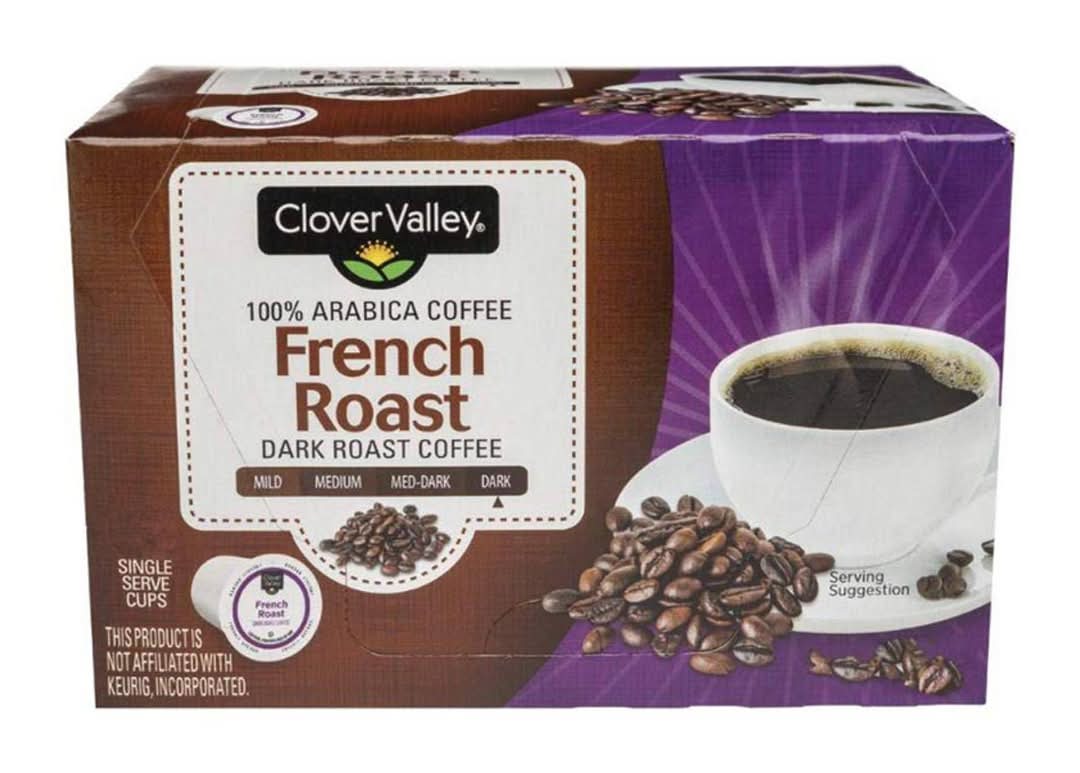 Clover Valley French Roast Dark Roast Coffee Pods 12 Ct