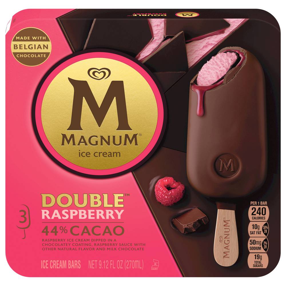 Magnum Double Ice Cream Bars, Raspberry (9.12 fl oz, 3 ct)