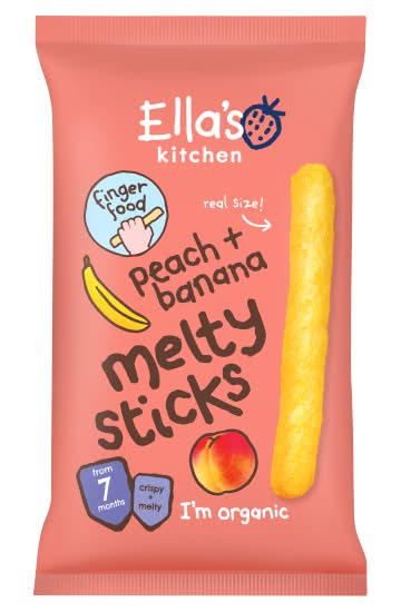 Ella's Kitchen Organic Peach and Banana Melty Sticks Baby Snack 7+ Months (16g)