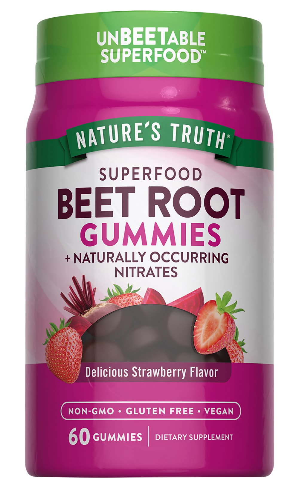 Nature's Truth Strawberry Beet Root + Black Pepper Gummies (9.6 oz)