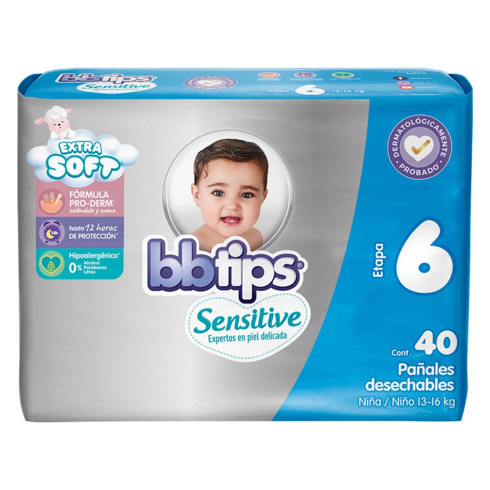 bbtips · Pañales desechables, unisex, Talla 6 - XLG (40 un)