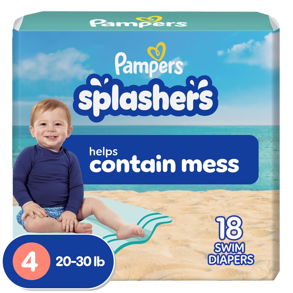 Pampers Splashers Swim Diapers, 4 (18 ct)