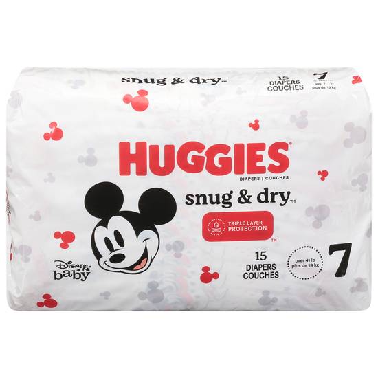 Huggies Snug & Dry Baby Diapers Size 7 (15 ct)
