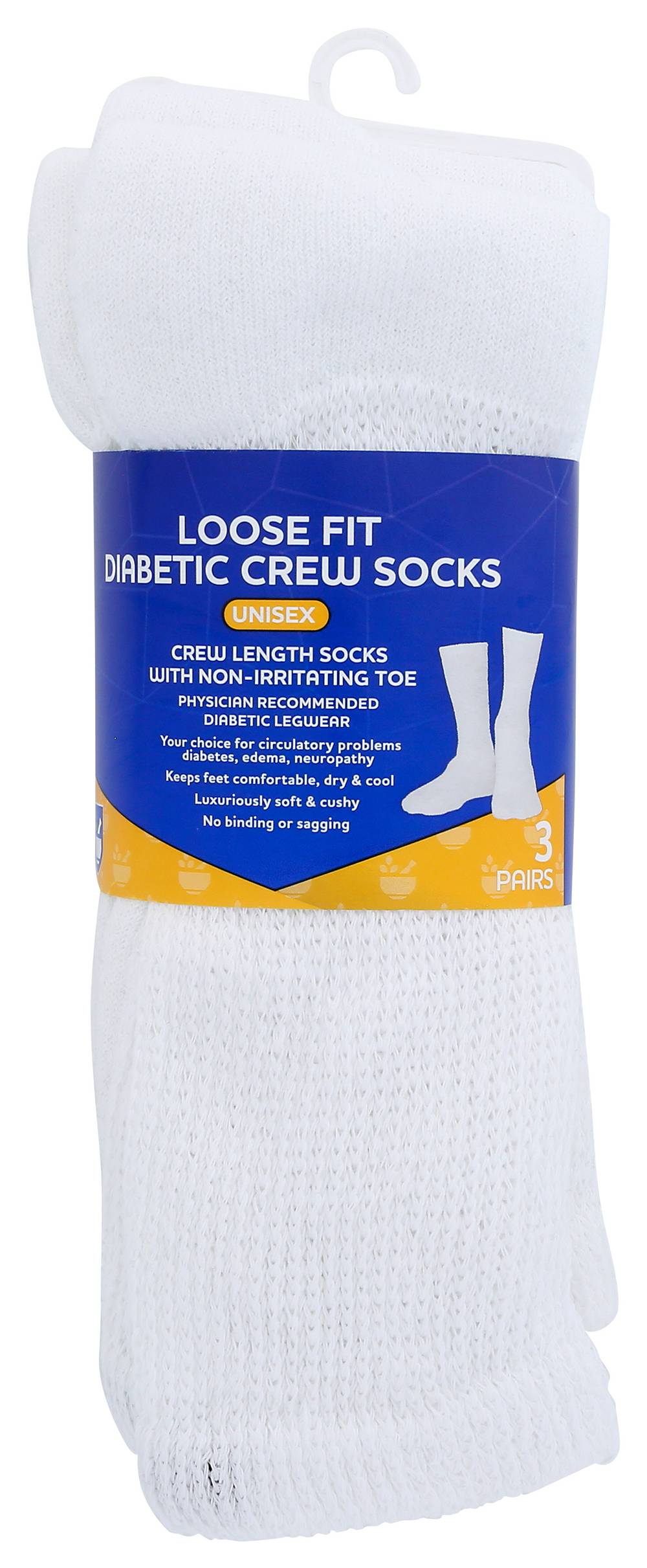 Rite Aid Crew Loose Fit Socks Extra Large White (3 ct)