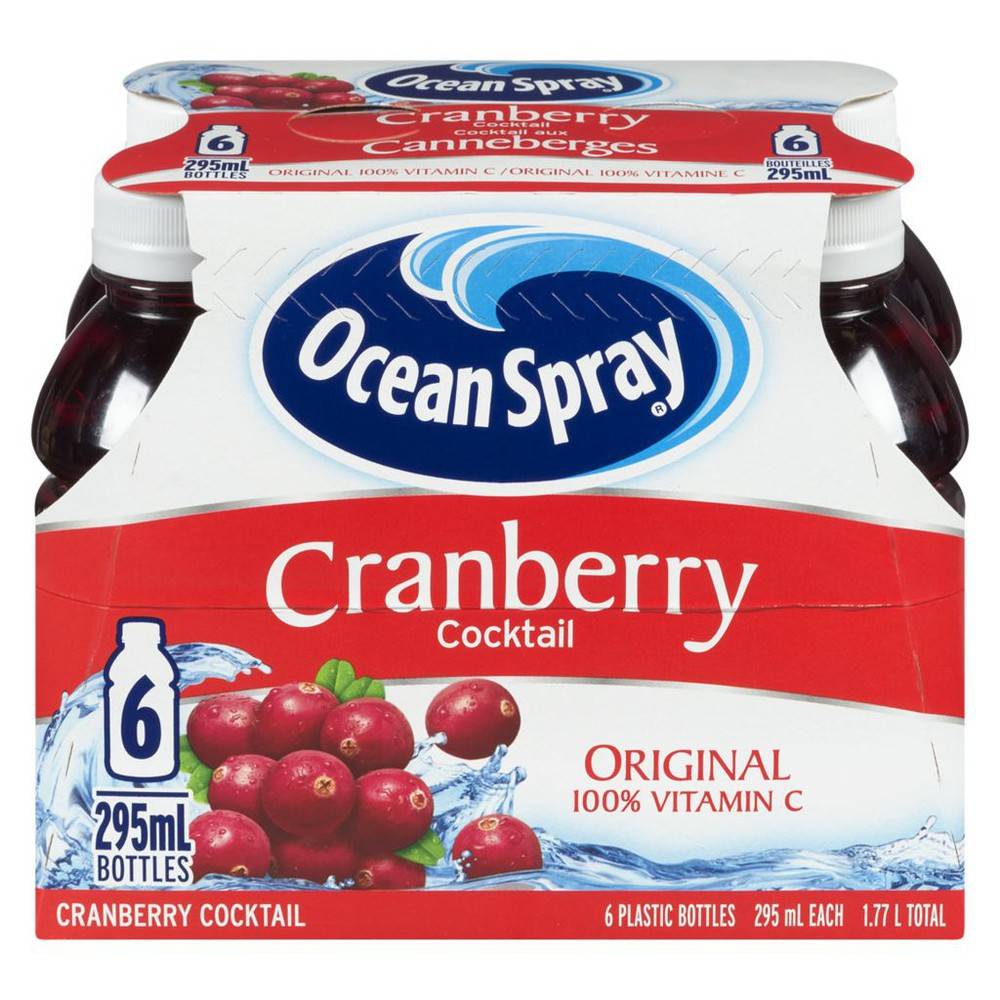 Ocean Spray Original Juice Cocktail, Cranberry (6 x 295 ml)