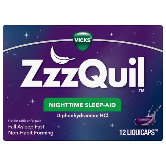 Vicks Zzzquil Nighttime Sleep Aid Liquicaps (12 ct)