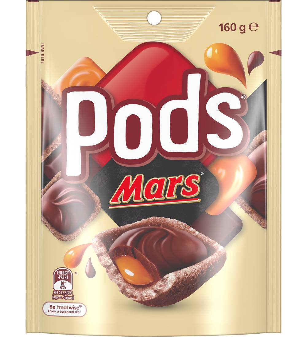 Pods Chocolate Snack & Share Party Bag, Mars (160g)