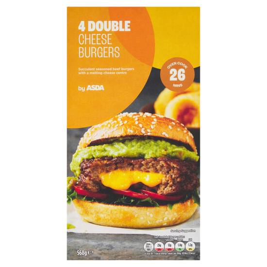 Asda Double Cheeseburgers 568g