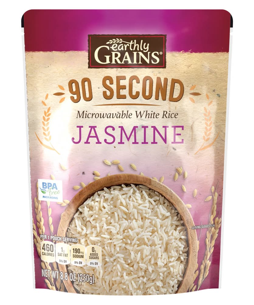 Earthly Grains Microwavable White Jasmine Rice (8.8 oz)