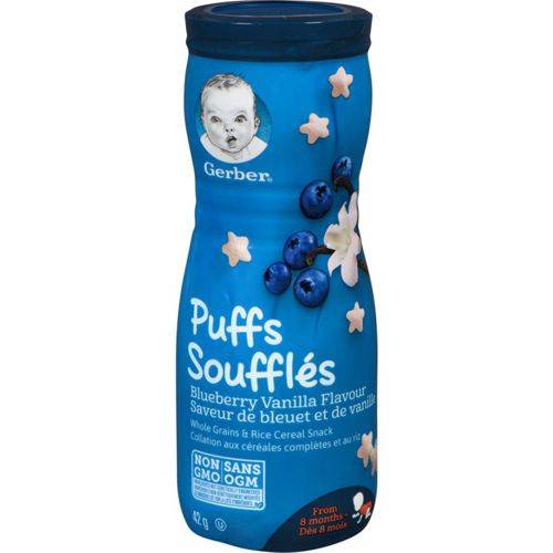 Gerber collations puffs pour bébés aux bleuets et à la vanille (42 g) - puffs blueberry vanilla cereal snack (42 g)