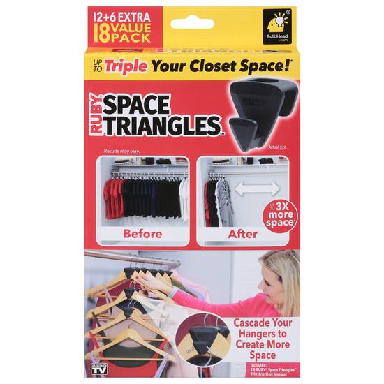 Ruby Space Triangles- Get up to 70% more space in your closets.