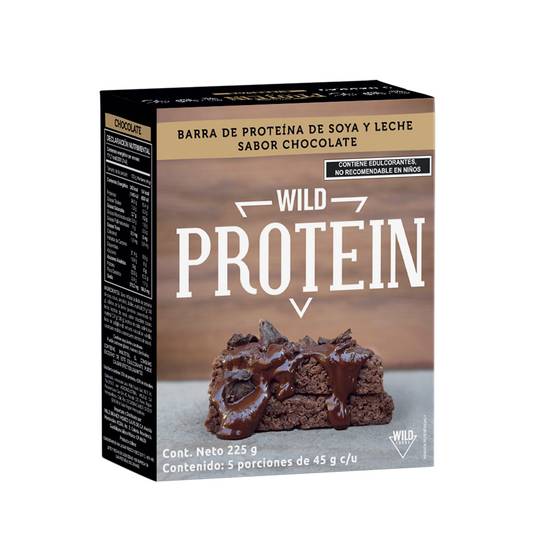 Wild protein barra proteína soya/leche (5 un) (chocolate)