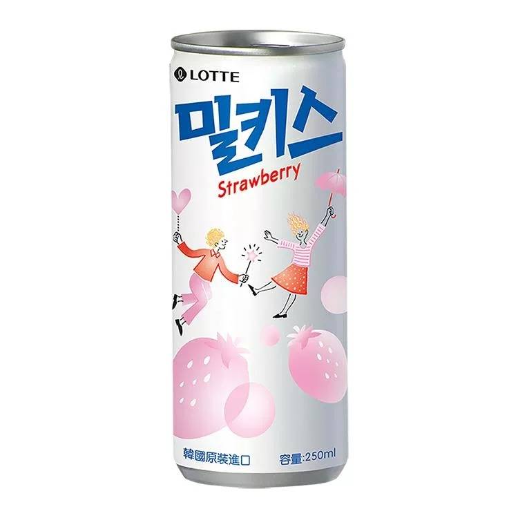韓國樂天草莓優格風味碳酸飲 <250ml毫升 x 1 x 1BOTTLE瓶>