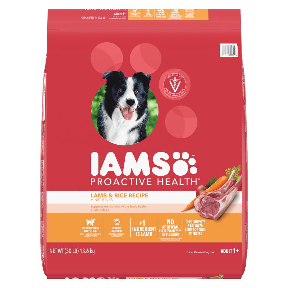Iams Lamb & Rice Minichunks Dry Dog Food (13.6 kg)