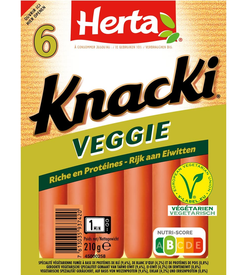 Knacki végétales HERTA - le paquet de 6