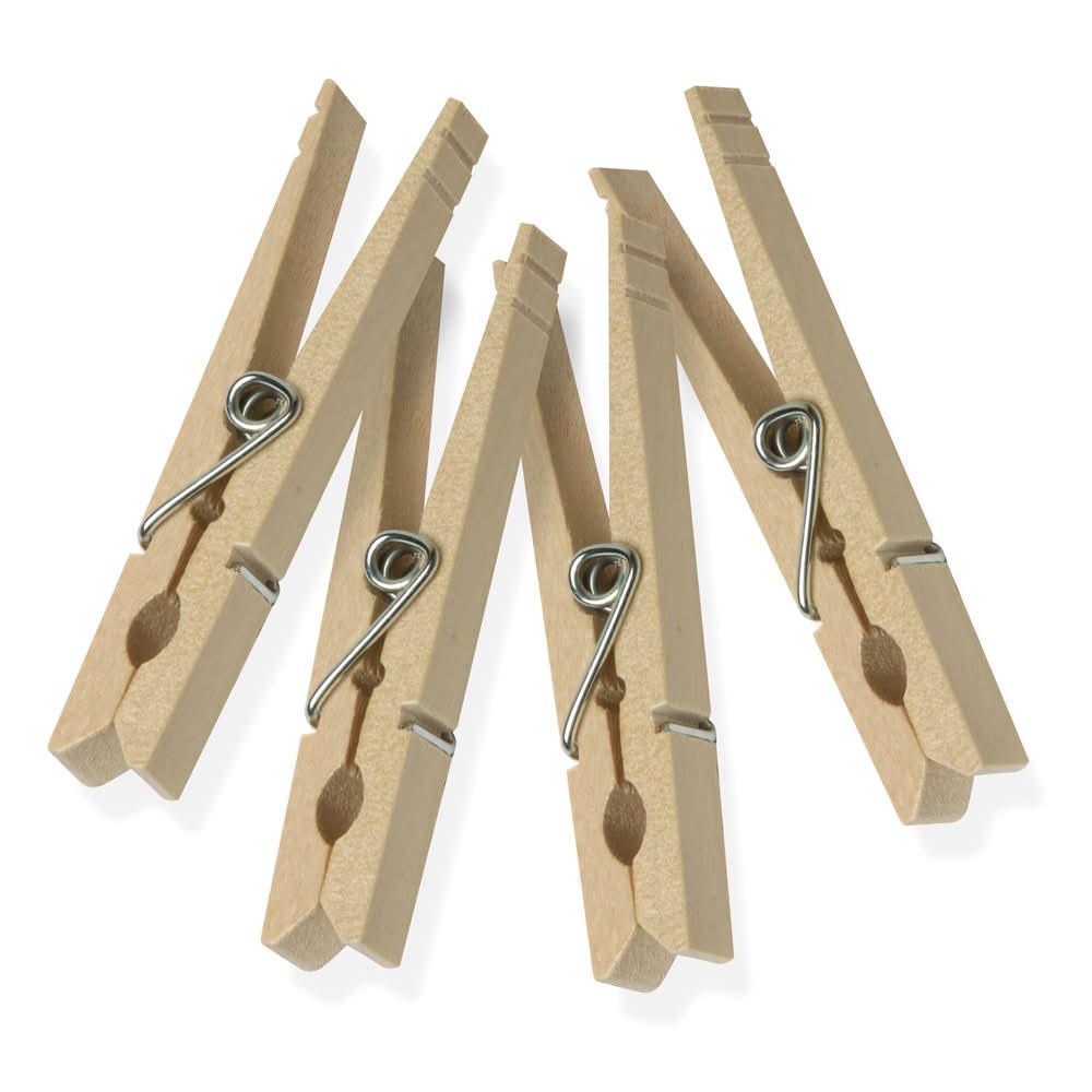 Room Essentials Clothes Pins, 3 1/4 x3/8 in, Light Brown (50 ct)