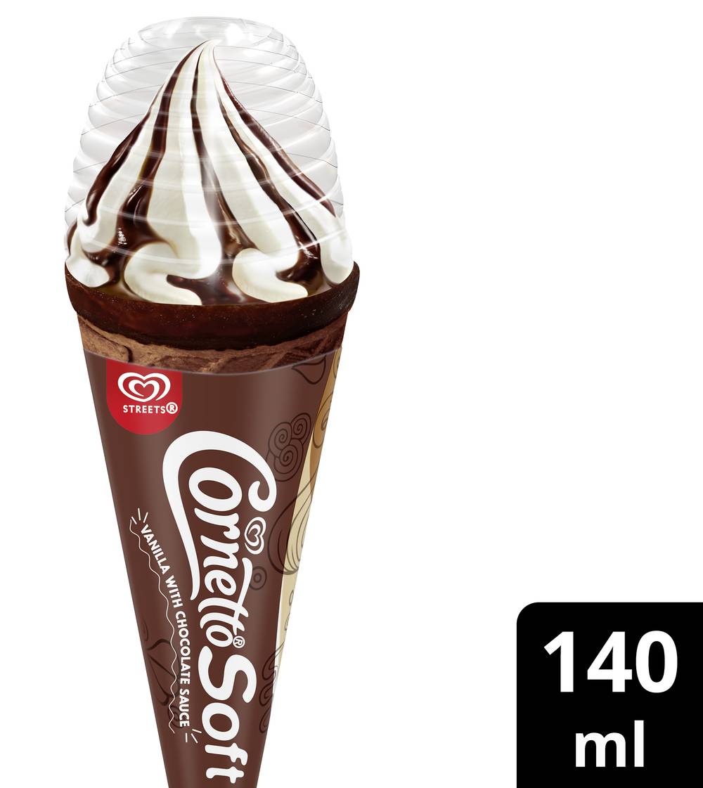 Cornetto Ice Confection Vanilla With Chocolate Sauce (140mL)