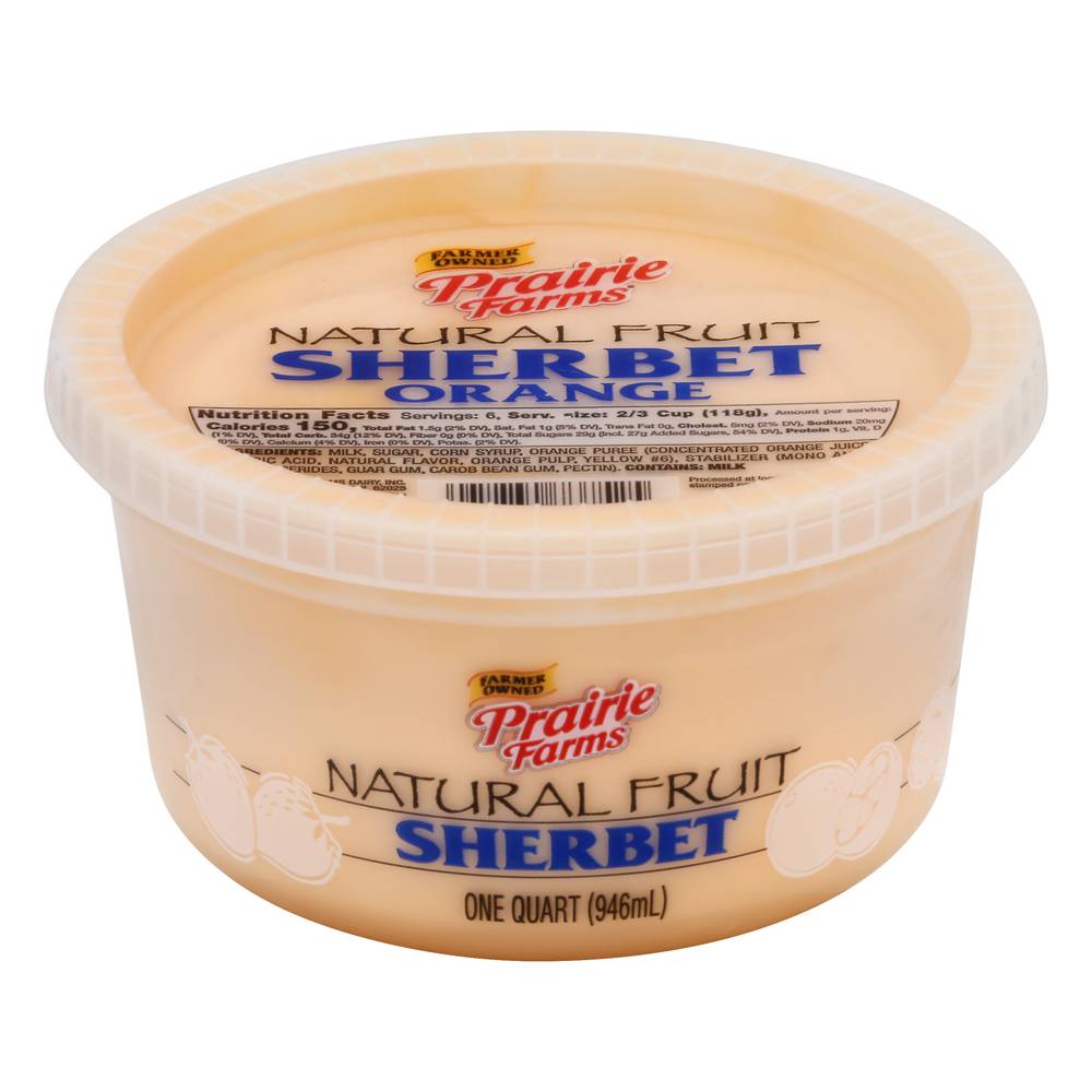 Prairie Farms Natural Fruit Sherbet, Orange (2.09 lbs)