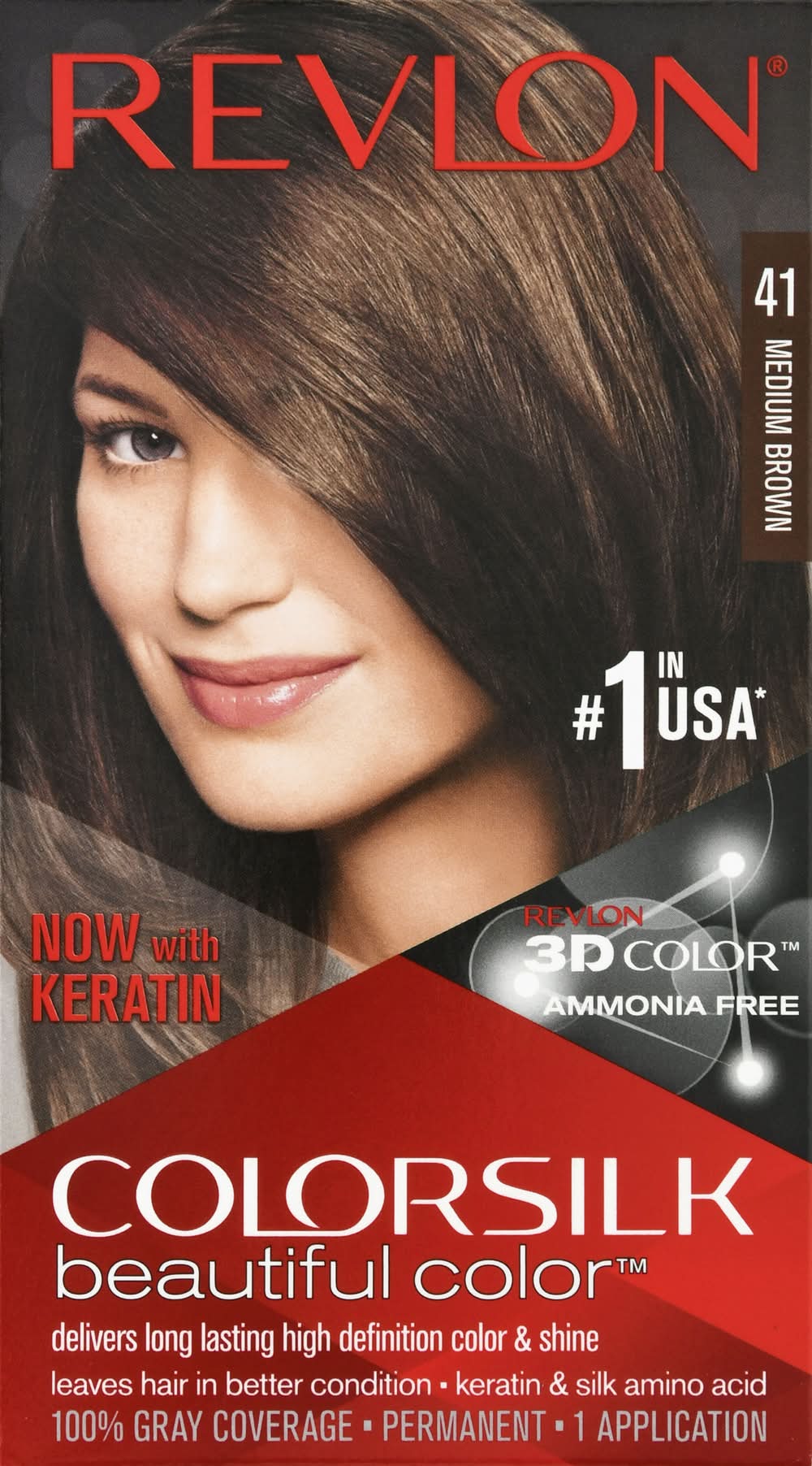 Revlon Colorsilk 41 Medium Brown Permanent Hair Color (8 oz)