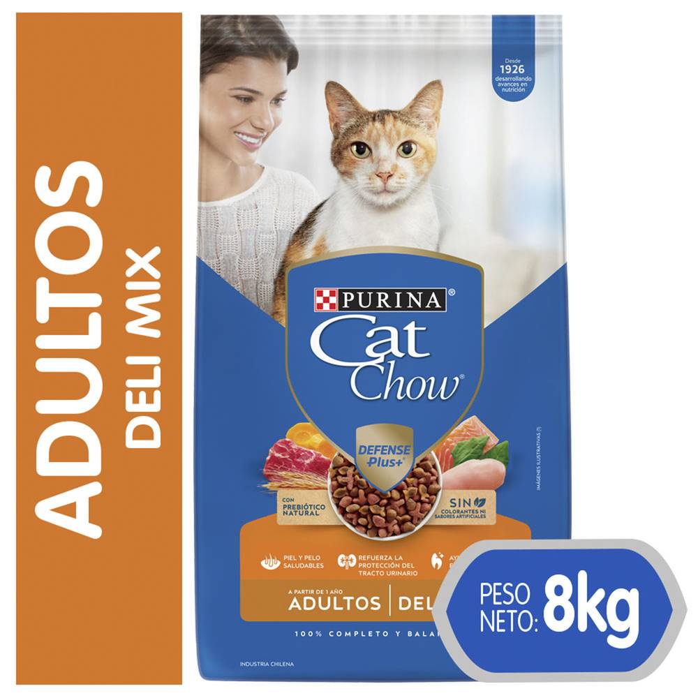 Cat chow alimento seco gato delimix salmón carne pollo (bolsa 8 kg)