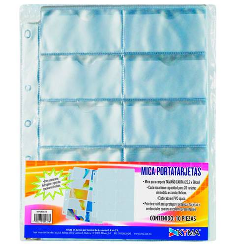Kyma · Repuesto kyma para portatarjetas tamaño carta para 20tarjetas c/10 (338,4 g)