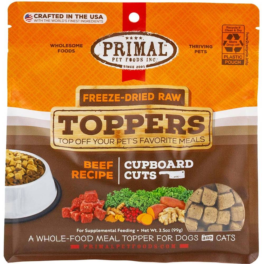 Primal Pet Foods Cupboard Cuts Freeze Dried Raw Toppers Beef For Dogs & Cats (3.5 oz)