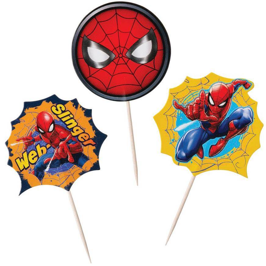 Spider-Man Cupcake Picks, 3.5in, 24ct