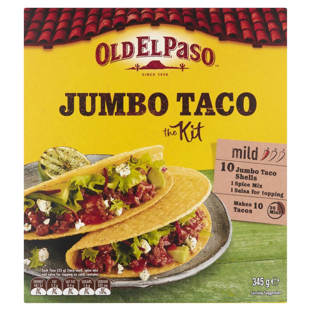 Old El Paso Jumbo Taco Kit (345g)