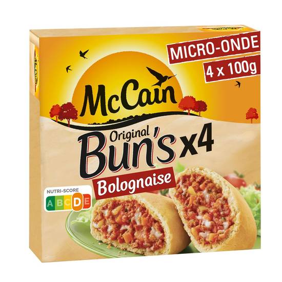 Bun's bolognaise MCCAIN - la boîte de 4 pièces de 100g