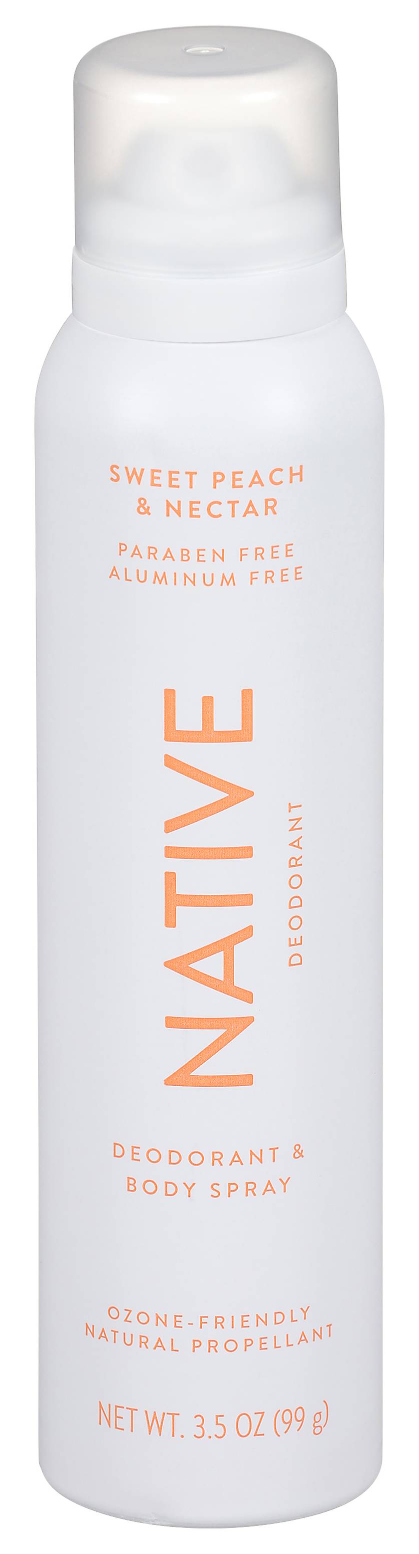Native Deodorant & Body Spray, Sweet Peach-Nectar (3.5 oz)