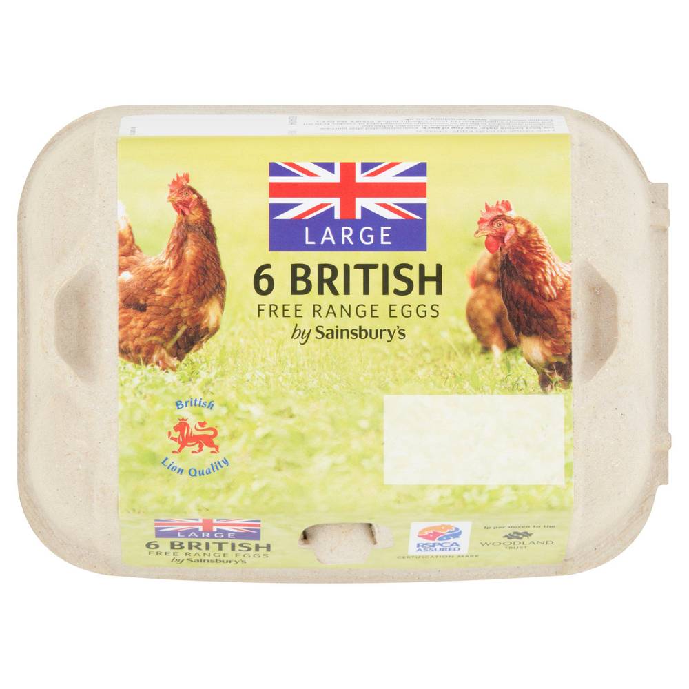 Sainsbury's British Free Range Eggs Large x6