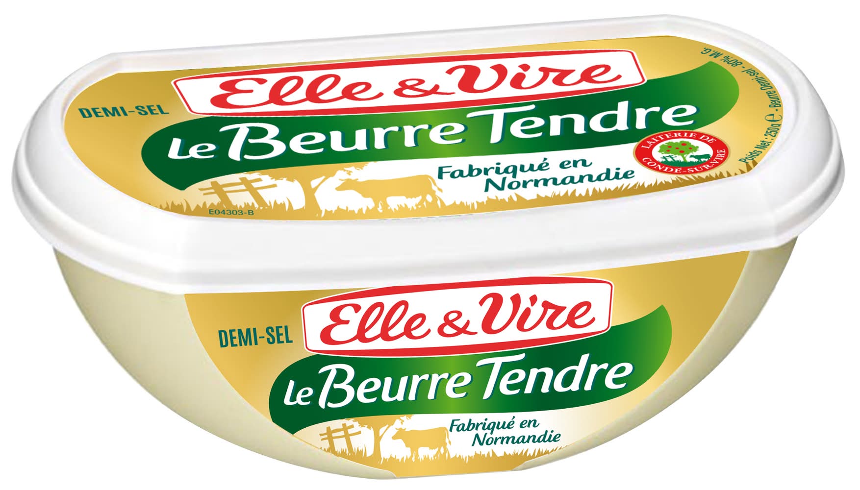 Elle & Vire - Beurre tendre demi sel (250g)