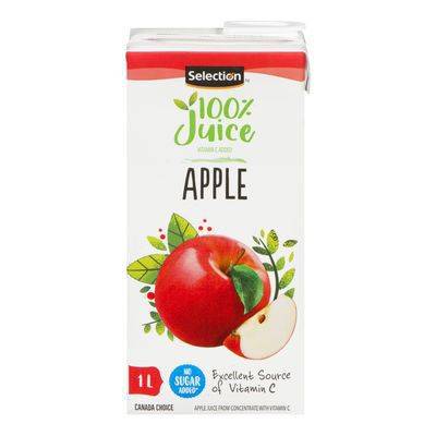 Selection jus de pomme fait de concentré avec vitamine c ajoutée (1°l) - apple juice from concentrate with added vitamin c (1l)