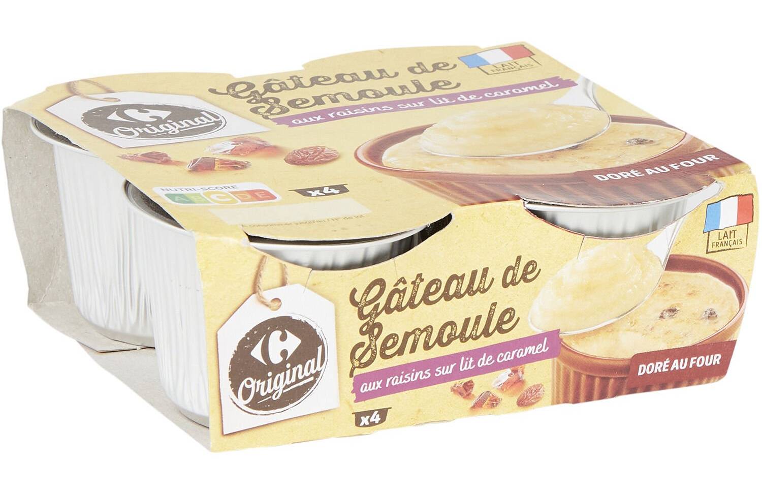 Carrefour Original - Gâteau de semoule aux raisins et caramel (4)
