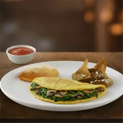 Omelette de Champiñones y Espinacas