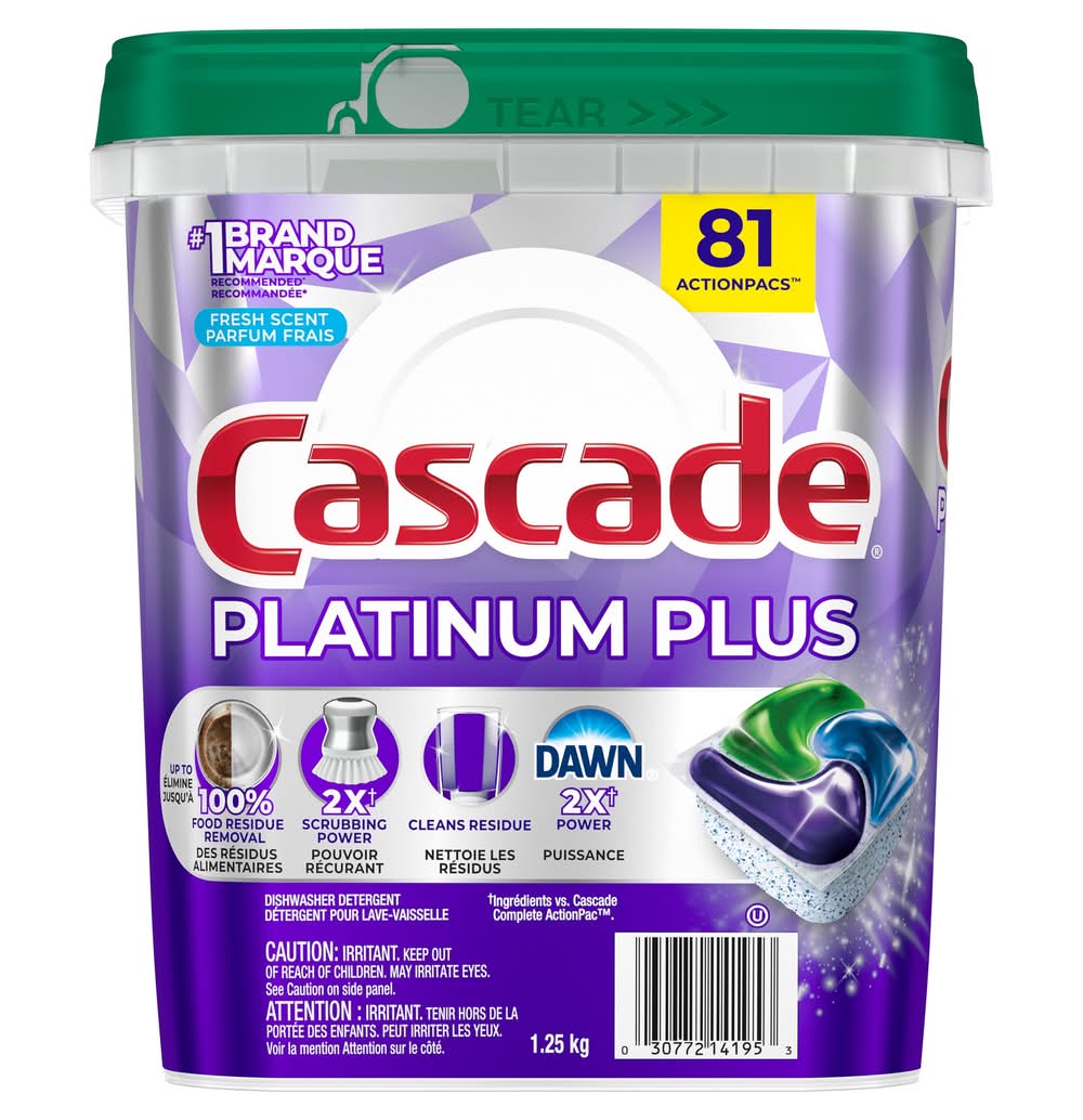 Cascade Platinum Plus, 81 Actionpacs / Cascade Platinum Plus Actionpacs, Fresh (81 ct)