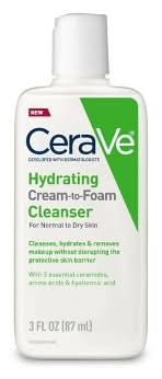 CeraVe Hydrating Cream-To-Foam Face Cleanser (3 fl oz)